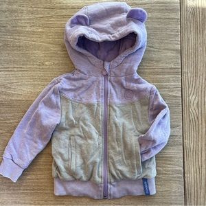CubCoats zip hoodie purple and gray stuffed animal
